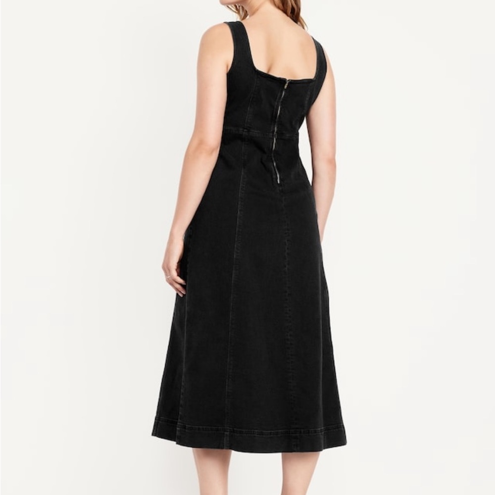 Old Navy Black Midi Dress - Square Neck Tank Style - Picture 4 of 10